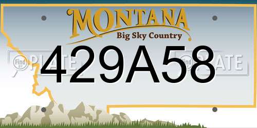 429A58 Montana License Plate