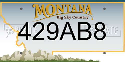 429AB8 Montana License Plate