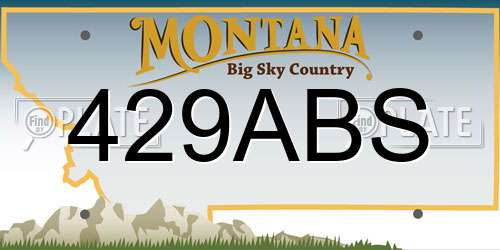 429ABS Montana License Plate