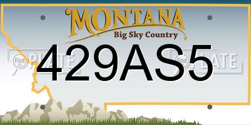 429AS5 Montana License Plate