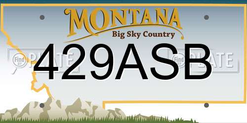429ASB Montana License Plate