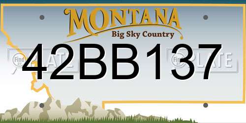 42BB137 Montana License Plate