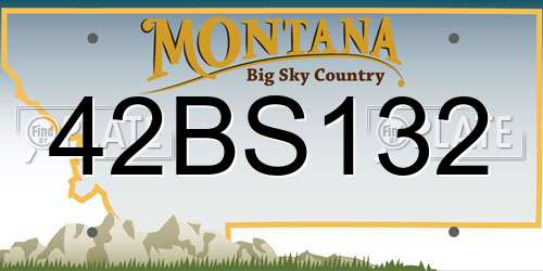42BS132 Montana License Plate