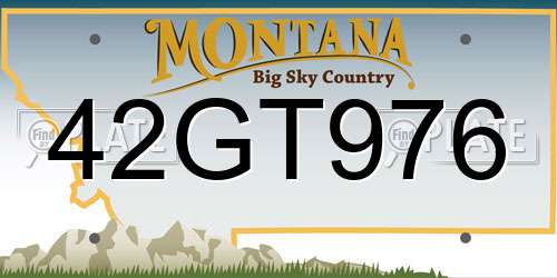 42GT976 Montana License Plate