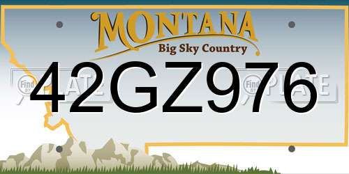42GZ976 Montana License Plate