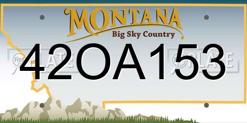 42OA153 Montana License Plate