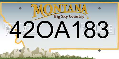 42OA183 Montana License Plate