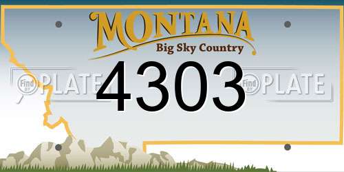 4303 Montana License Plate