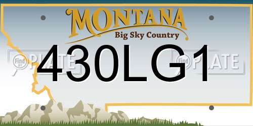 430LG1 Montana License Plate