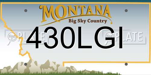 430LGI Montana License Plate