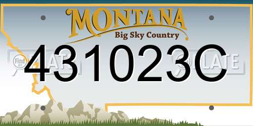 431023C Montana License Plate