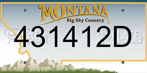 431412D Montana License Plate