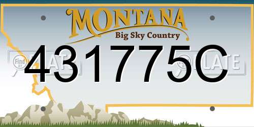 431775C Montana License Plate