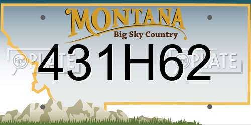 431H62 Montana License Plate
