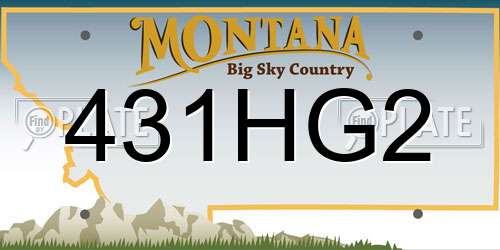 431HG2 Montana License Plate