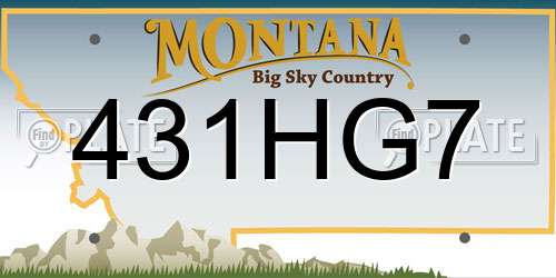 431HG7 Montana License Plate