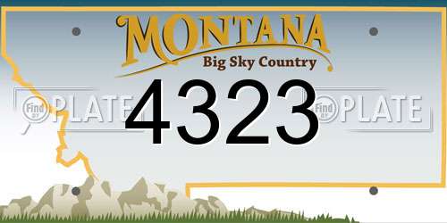 4323 Montana License Plate