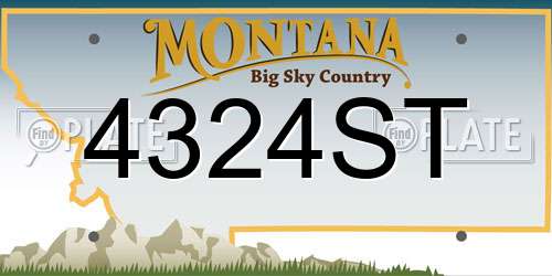 4324ST Montana License Plate