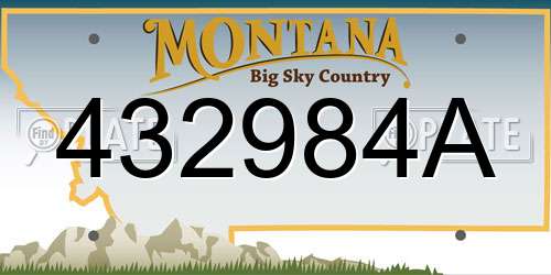 432984A Montana License Plate