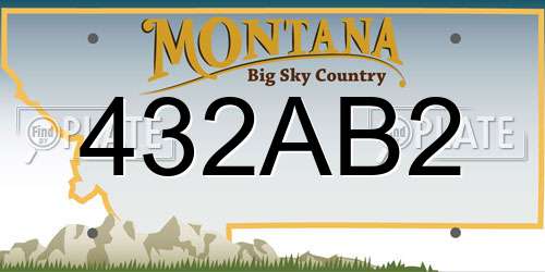 432AB2 Montana License Plate