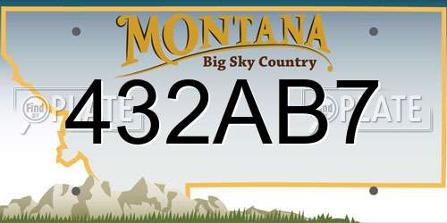 432AB7 Montana License Plate