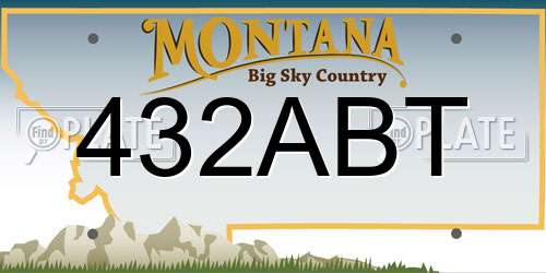 432ABT Montana License Plate