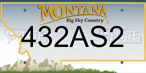 432AS2 Montana License Plate