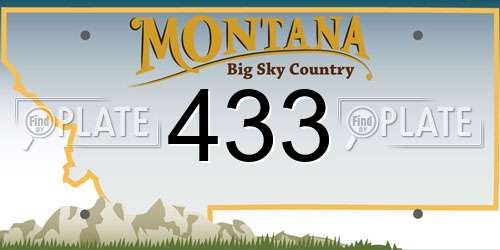 433 Montana License Plate