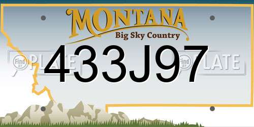 433J97 Montana License Plate