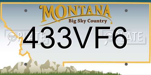 433VF6 Montana License Plate