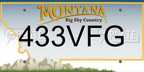 433VFG Montana License Plate