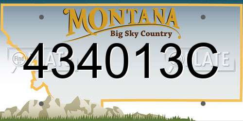 434013C Montana License Plate