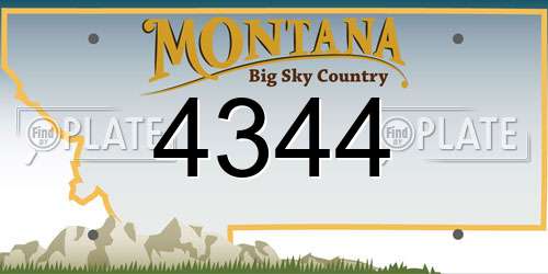 4344 Montana License Plate
