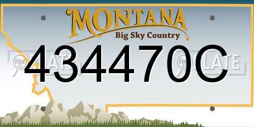 434470C Montana License Plate
