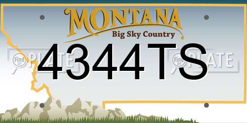 4344TS Montana License Plate