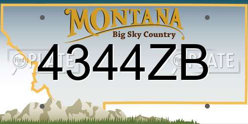 4344ZB Montana License Plate