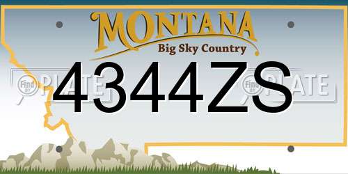 4344ZS Montana License Plate