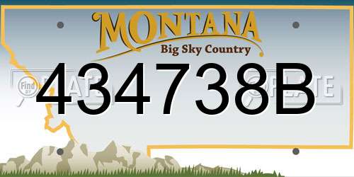 434738B Montana License Plate