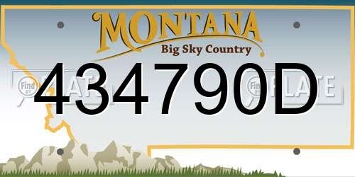 434790D Montana License Plate