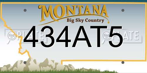 434AT5 Montana License Plate