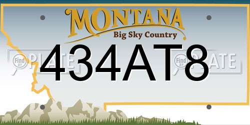 434AT8 Montana License Plate