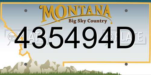 435494D Montana License Plate