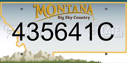435641C Montana License Plate