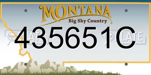435651C Montana License Plate