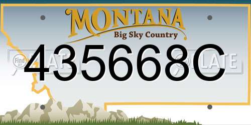 435668C Montana License Plate