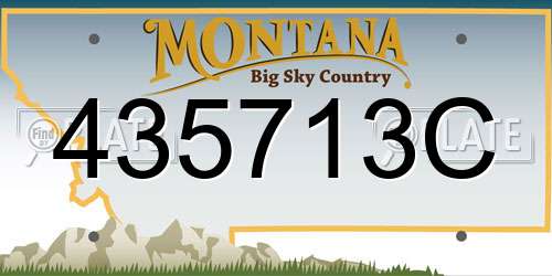 435713C Montana License Plate