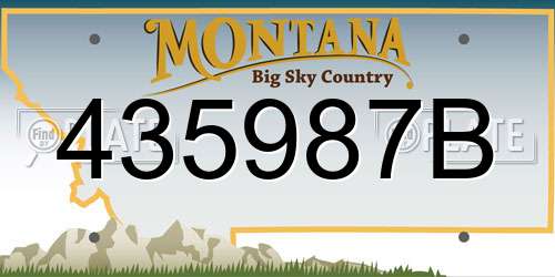 435987B Montana License Plate