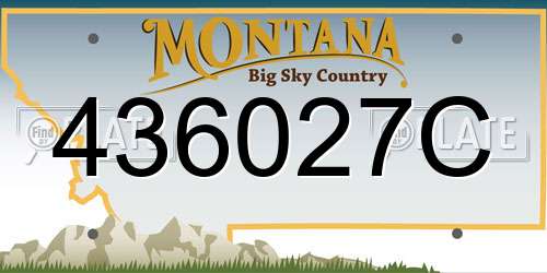 436027C Montana License Plate