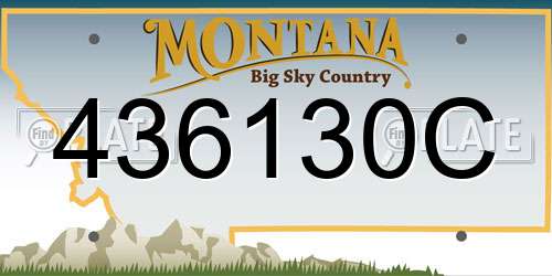 436130C Montana License Plate
