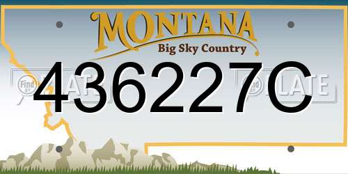 436227C Montana License Plate